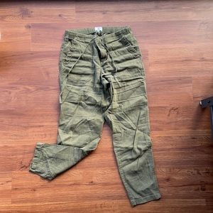 Lou & Grey green linen-blend pants